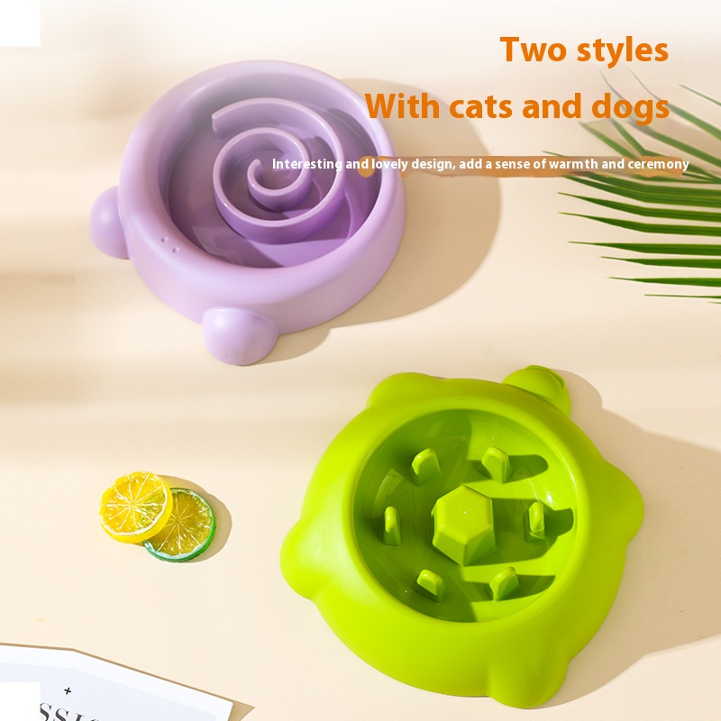New pet slow feeding bowl non-slip anti-tumble dog anti-choke food basin super large capacity feeder Pet Bowl