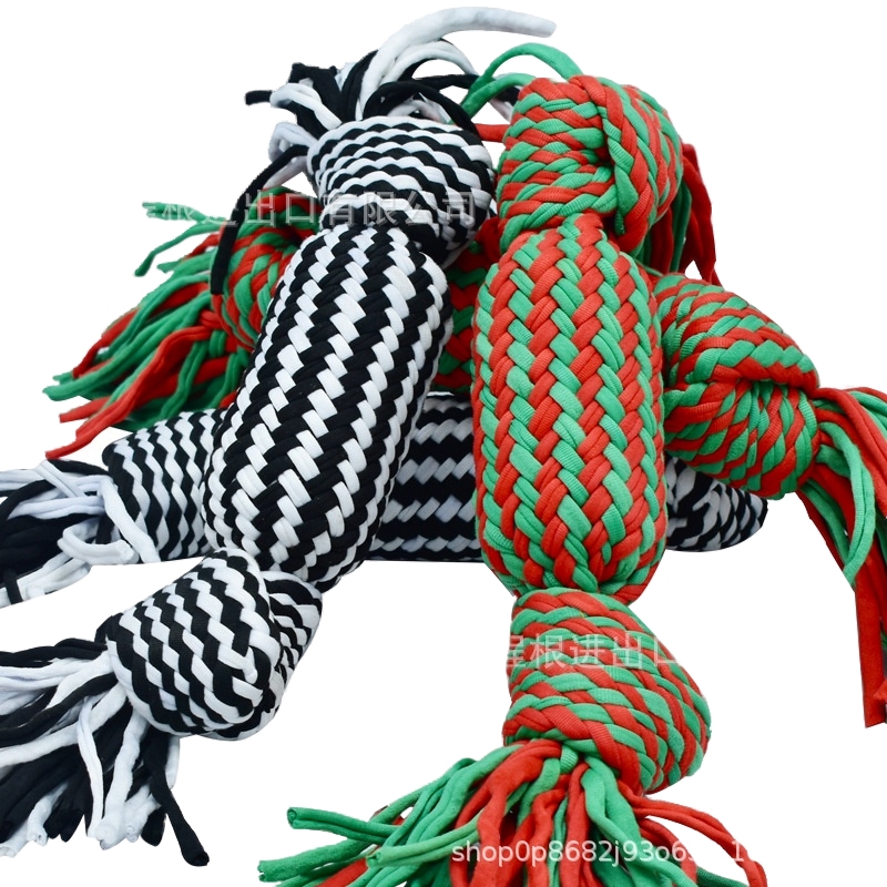Pet bends and hitches sounding toy factory in stock wholesale dog chewing rope sounding plush cotton string