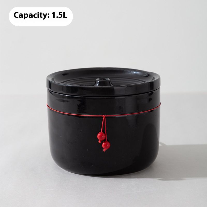 Pet black and white ceramic drink fountain cat live water circulation water dispenser dog drinking bowl teddy dog supplies