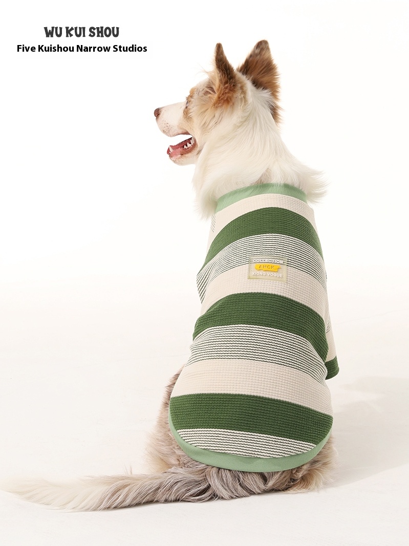 Dog clothes small and medium-sized dogs Schnauzer border collie golden retriever Labrador stripes t-shirt long sleeve