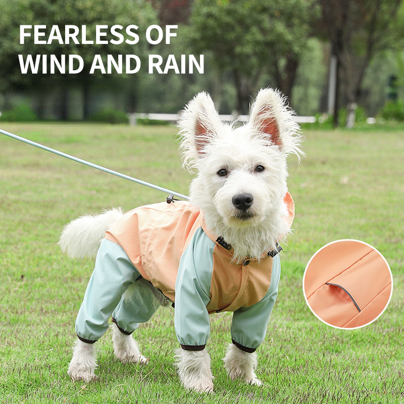 Waterproof Four-Legged Dog Raincoat for Small Breeds - Bichon, Teddy, All-Inclusive Design