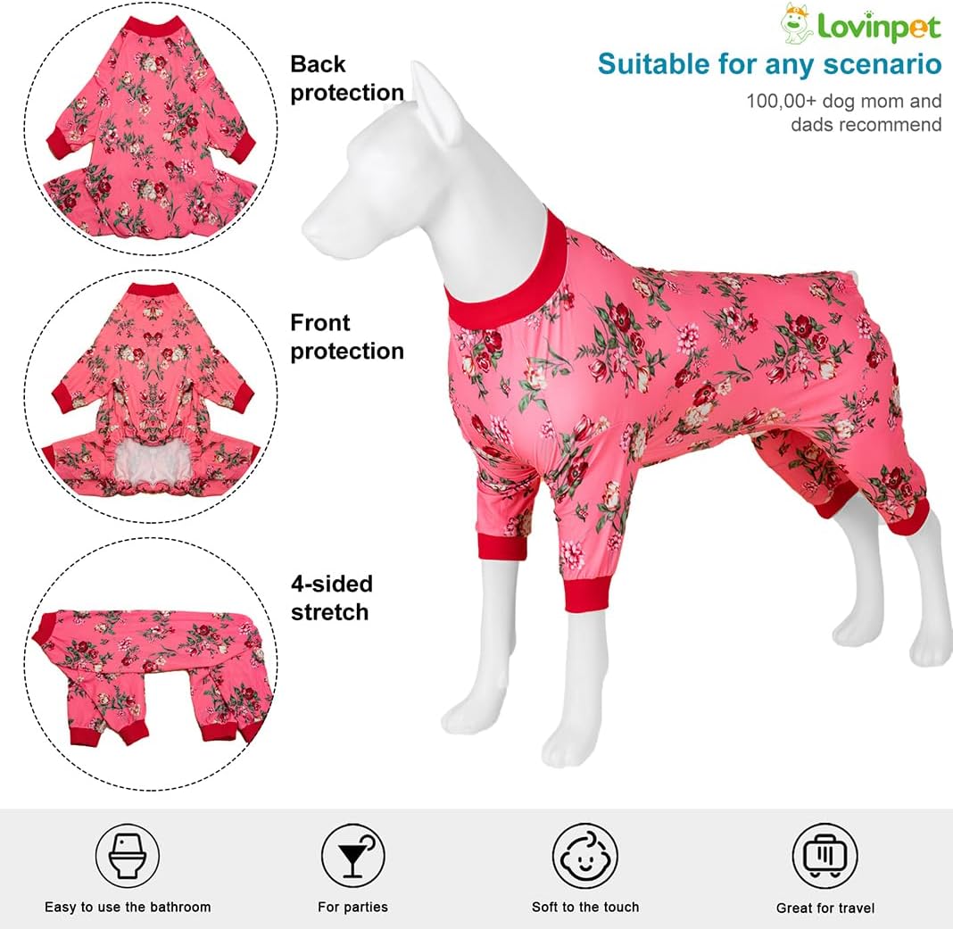 Hot Pink Roses & Orchids Dog Bodysuit