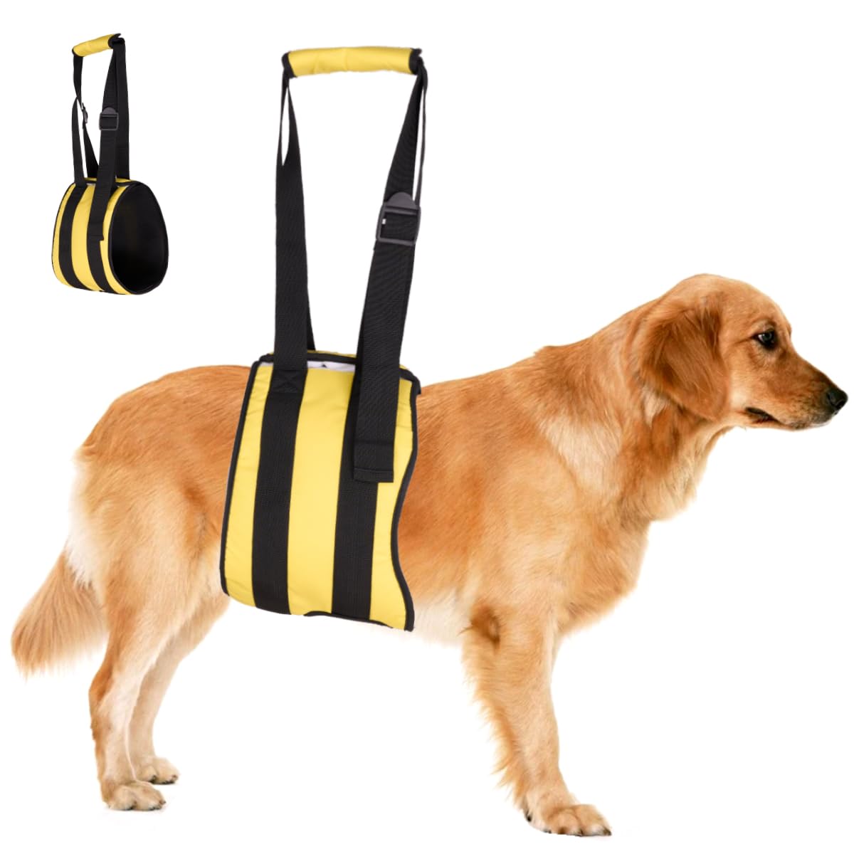 LovinPet Adjustable Dog Lift Harness for Weak Rear Legs|Portable and Comfortable Support Sling|Ideal for Senior,Injured,Disabled Dogs,and Post-ACL Surgery Recovery,Yellow