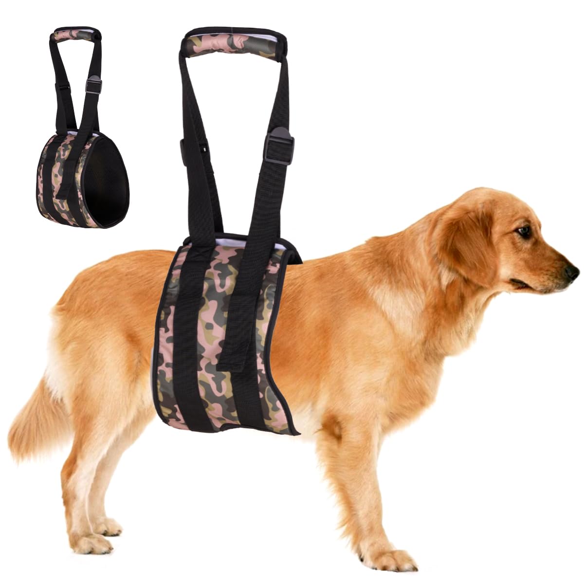 LovinPet Adjustable Dog Lift Harness for Weak Rear Legs|Portable and Comfortable Support Sling|Ideal for Senior,Injured,Disabled Dogs,and Post-ACL Surgery Recovery,Yellow