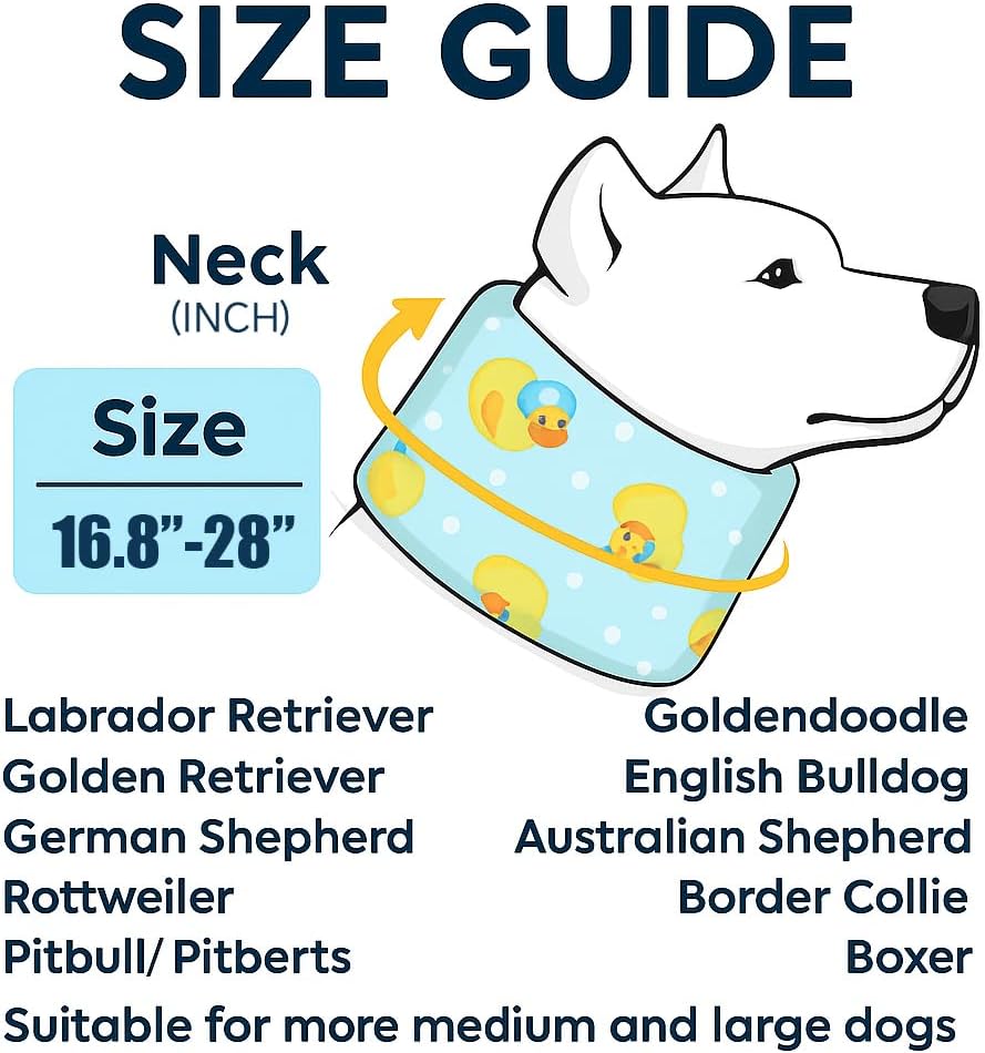 Blue Ducks with Hats Print Dog Recovery Collar