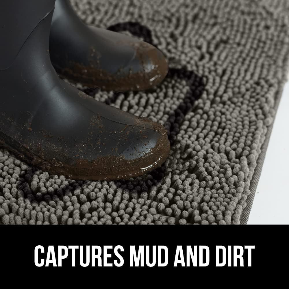 Pet dog chenille TPR bottom mat embroidered dog's paw non-slip mat door mat floor mat carpet