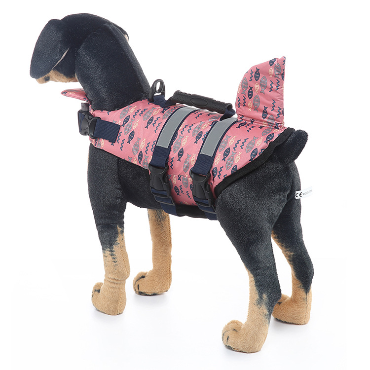 Cartoon Fishtail Dog Life Jacket | Anti-Drowning Vest for Medium and Large Dogs