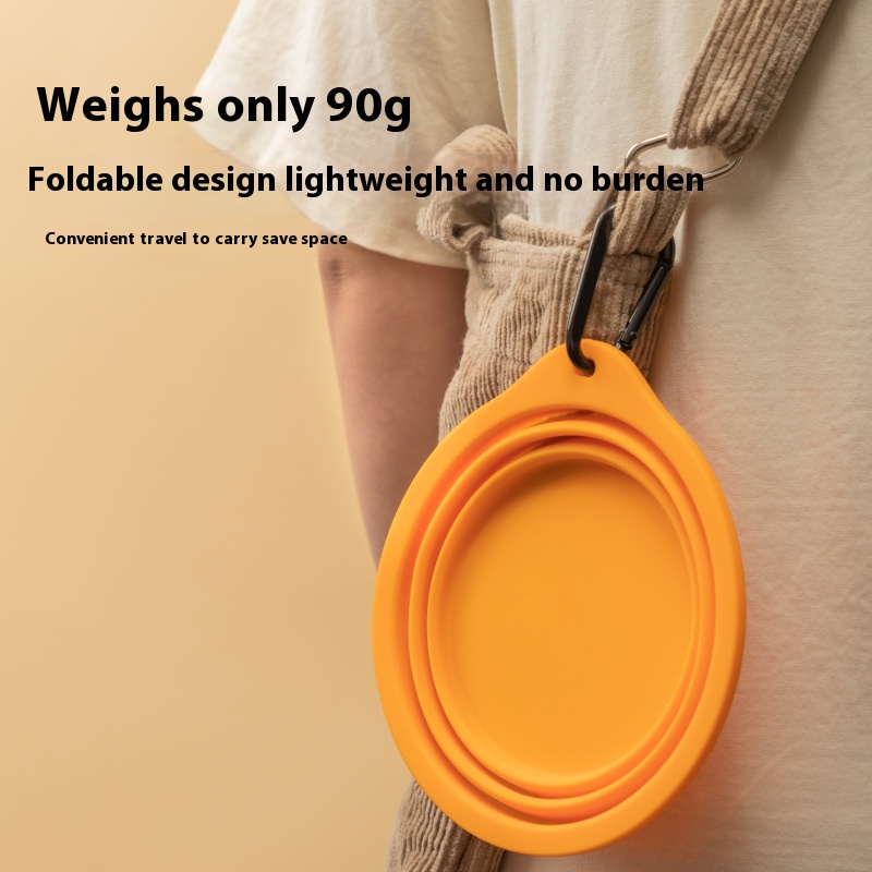 Dog bowl silicone foldable bowl large dog outdoor out pet cups portable foldable dog basin cat bowl