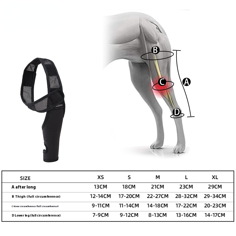 Dog fixed protective gear dog rear leg bracket disabled dog leg auxiliary dog leg limp belt knee pad surgical injury protective cover
