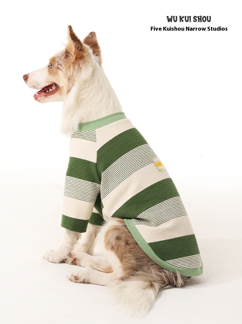 Dog clothes small and medium-sized dogs Schnauzer border collie golden retriever Labrador stripes t-shirt long sleeve