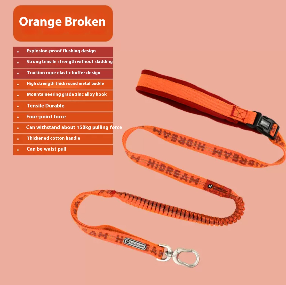 Dog dog chest and back vest-style free hands waist pull dog leash explosion-proof pet hand holding rope