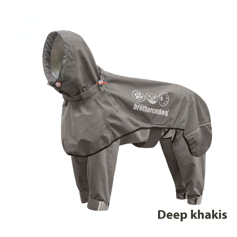 Adjustable Pet Raincoat with Hood - Waterproof Four-Legged Dog Poncho for Medium & Large Dogs