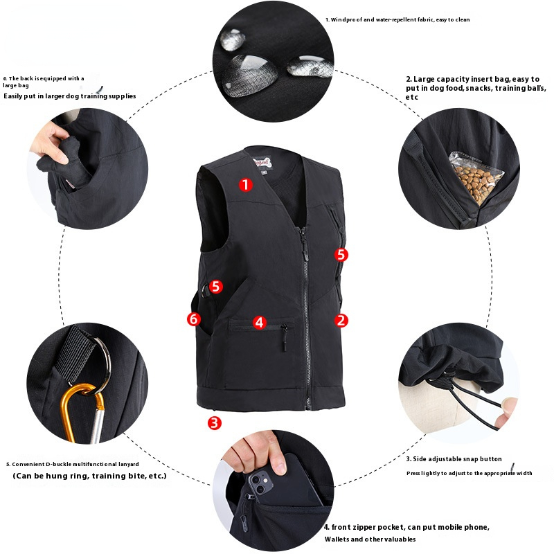 Doremi dog training special dog training clothes large pocket multi-functional dog trainer vest anti-scratch top