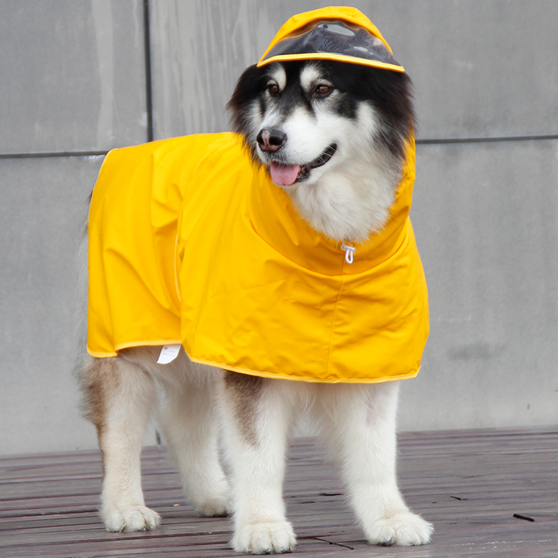 Puppy raincoat pet poncho all-inclusive bellyband Corgi medium large dog golden retriever Alaska large dog clothes waterproof