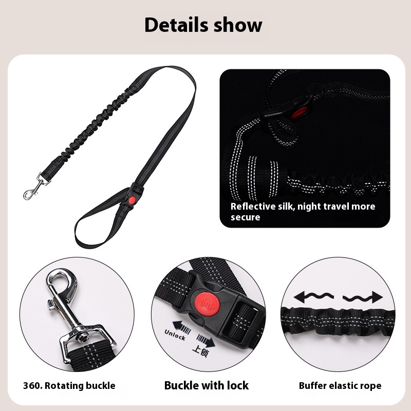 Pet traction belt safety belt multifunctional reflective explosion-proof car buffer hand holding rope