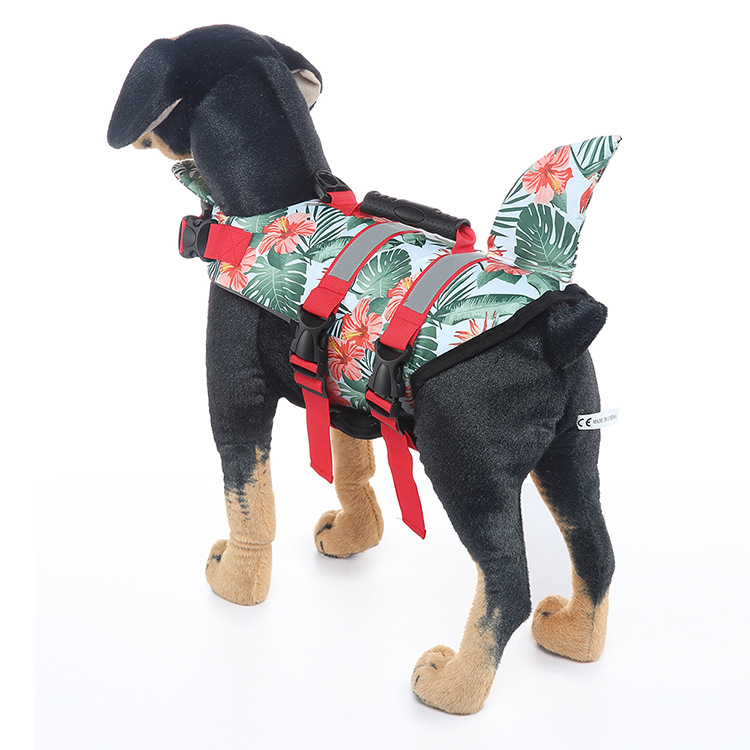 Cartoon Fishtail Dog Life Jacket | Anti-Drowning Vest for Medium and Large Dogs