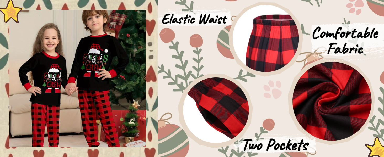 kids red plaid pants