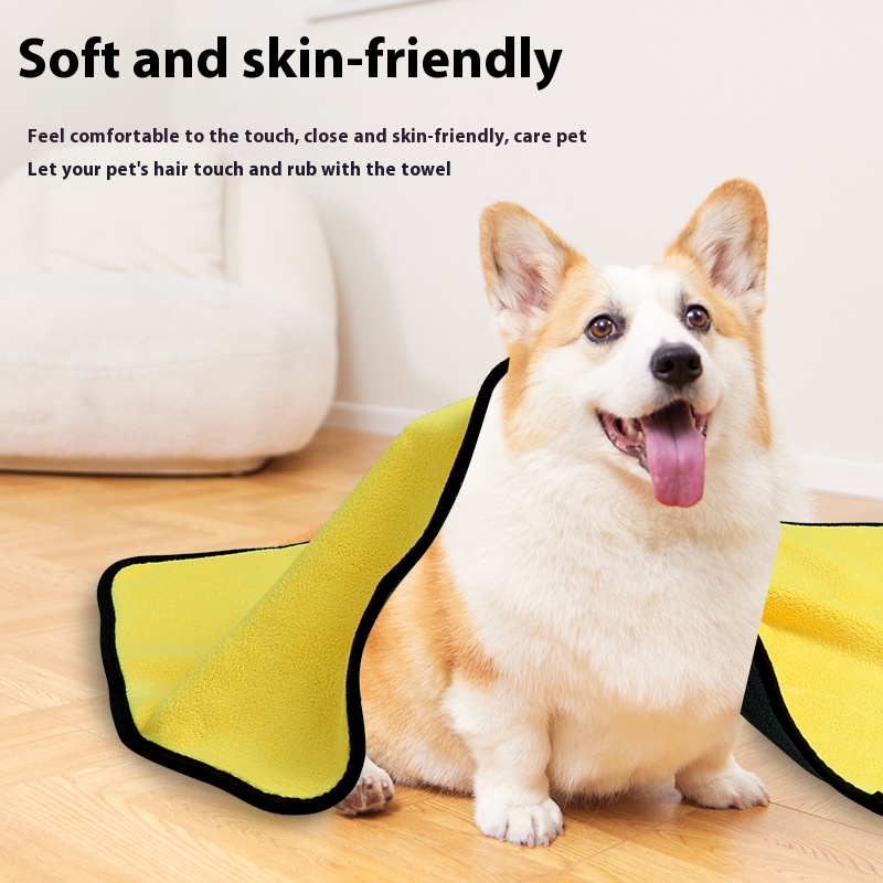 Pet towel dog cat quick-drying bath towel soft absorbent coral fleece pet bath towel pet supplies