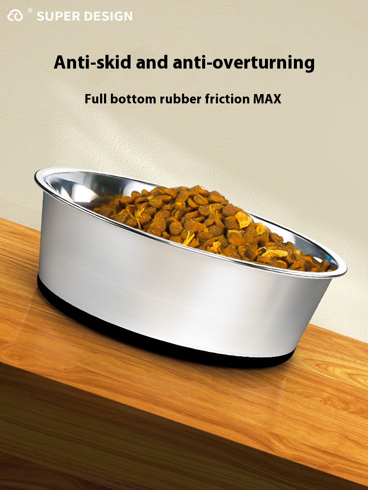 Supemoto dog food bowl cat bowl dog bowl dog basin Pet Bowl anti-tumble non-slip water bowl stainless steel rice basin large dog