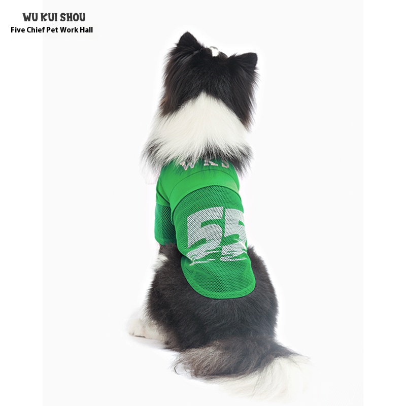 Pet cat dog clothes border collie hairless cat Schnauzer summer mesh T-shirt thin anti-lint