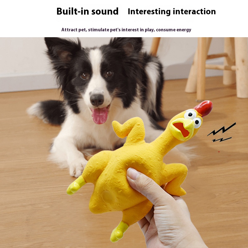 Amazon hot dog sound toy latex screaming chicken dog vent bite-resistant interactive Japanese and Korean pet supplies