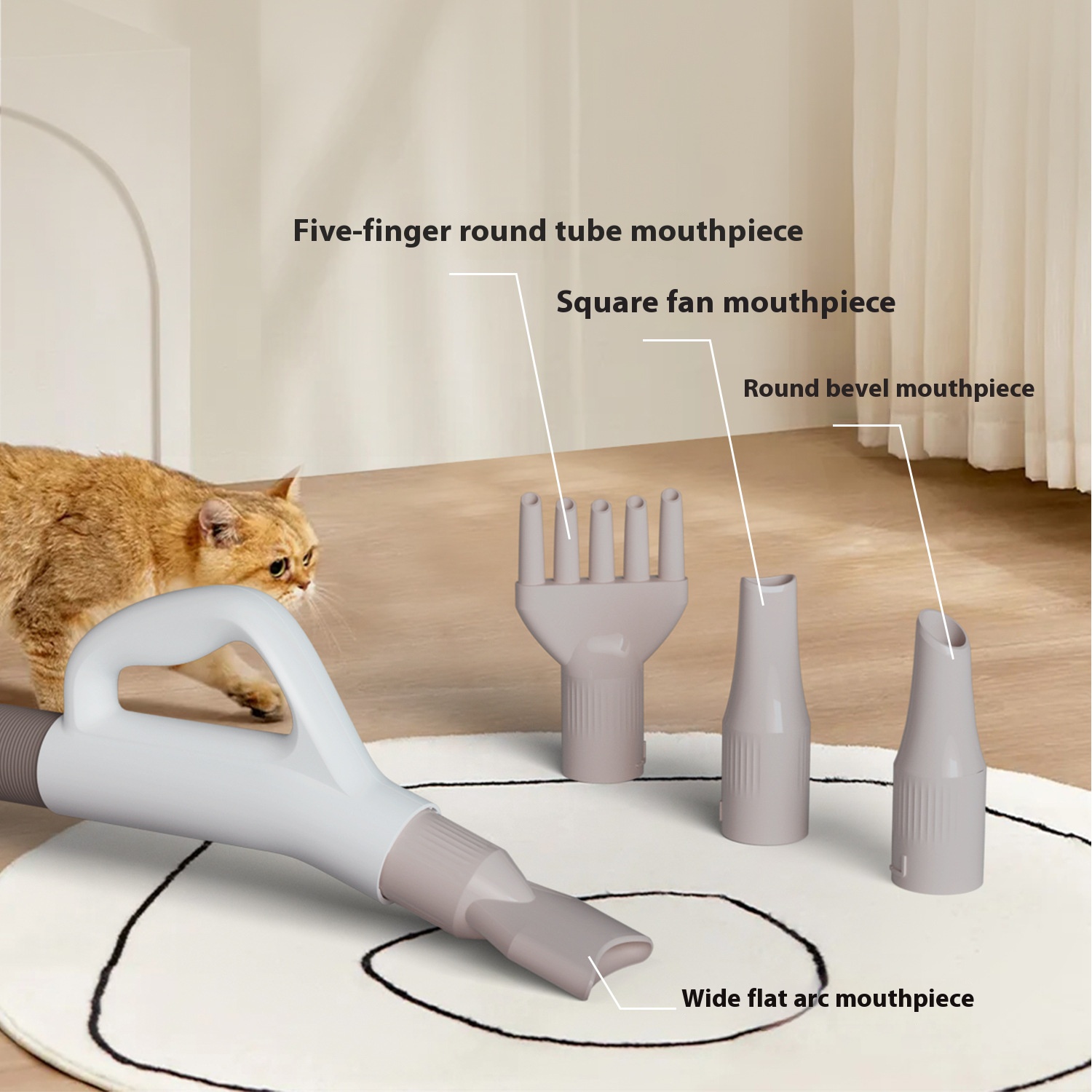 Pet water dispenser dogs and cats household high-power mute design push-button dog hair dryer