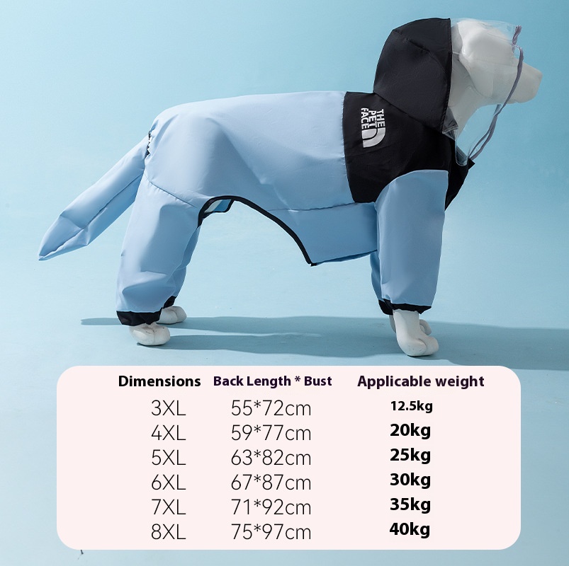 All-Inclusive Waterproof Dog Raincoat with Hood | Full-Body Rain Jacket for Large Breeds | Labrador, Golden Retriever