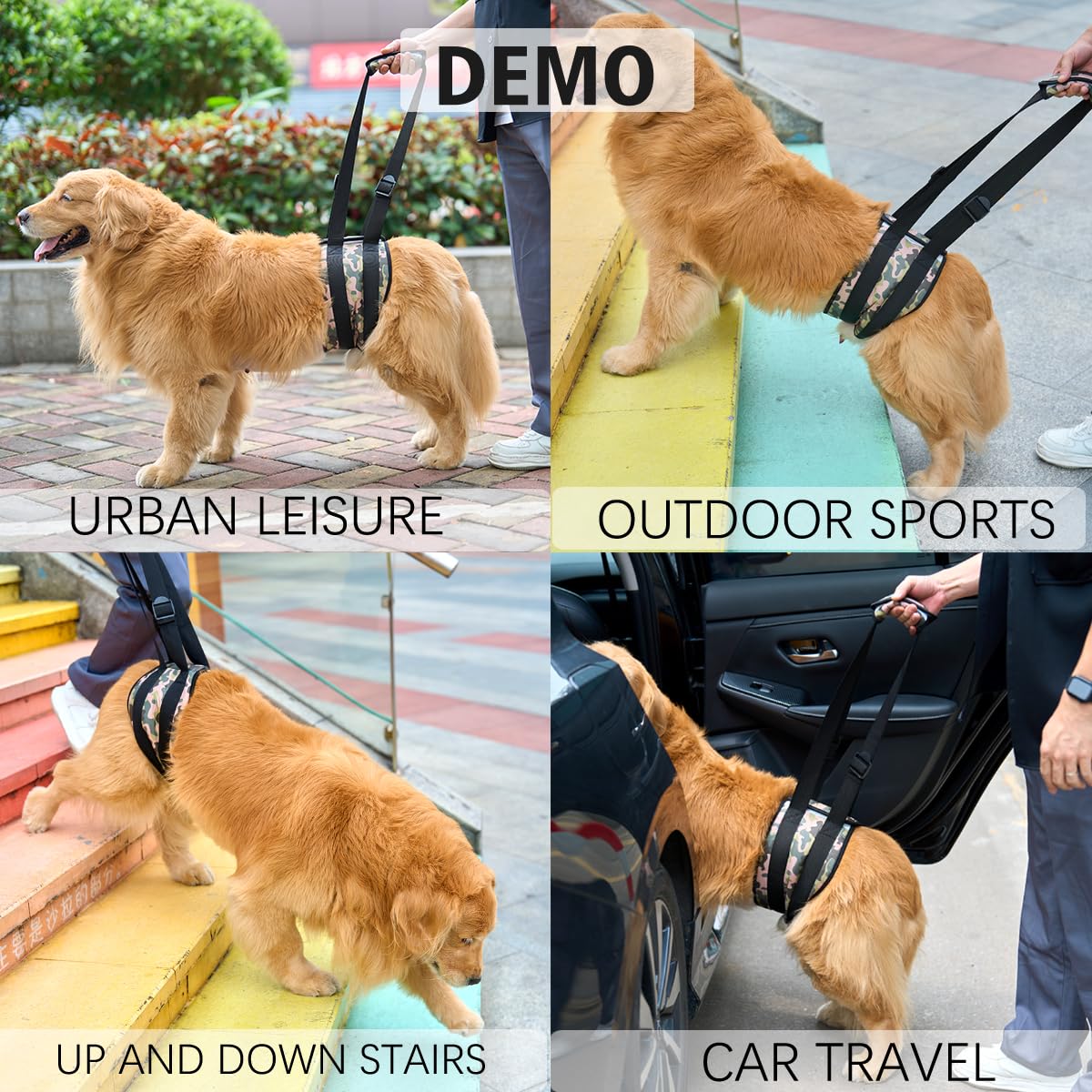 LovinPet Adjustable Dog Lift Harness for Weak Rear Legs|Portable and Comfortable Support Sling|Ideal for Senior,Injured,Disabled Dogs,and Post-ACL Surgery Recovery,Yellow
