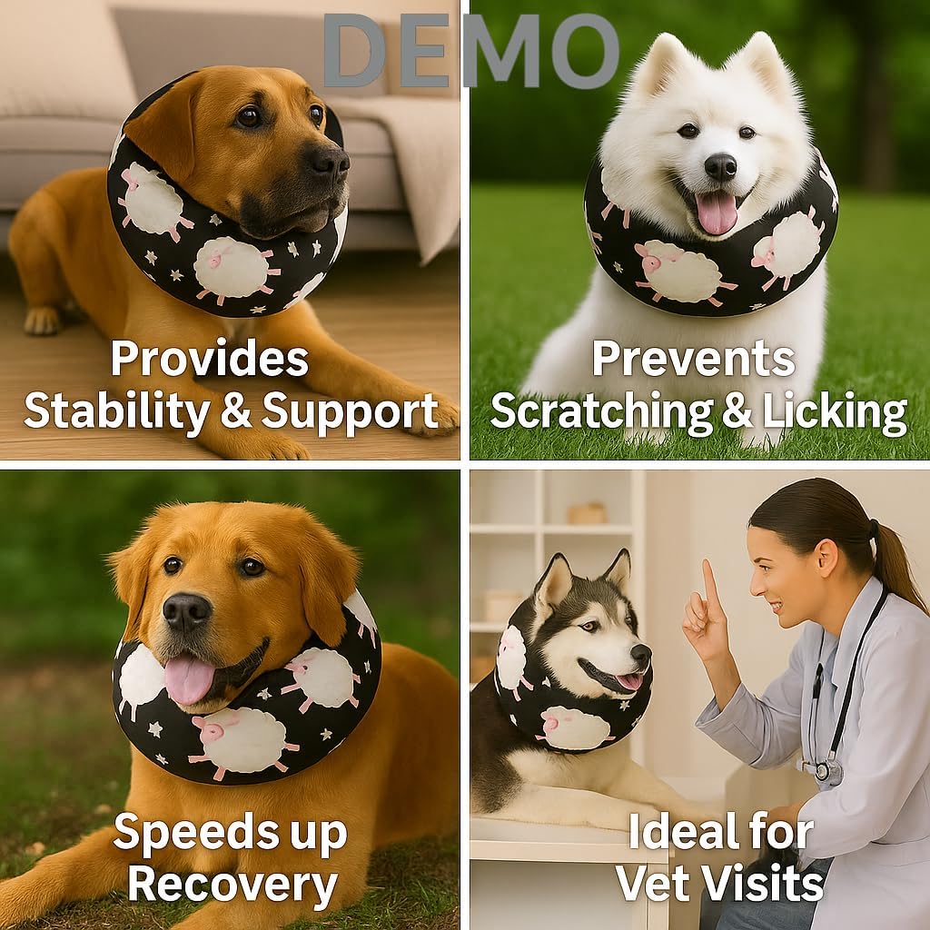 Blue Ducks with Hats Print Dog Recovery Collar