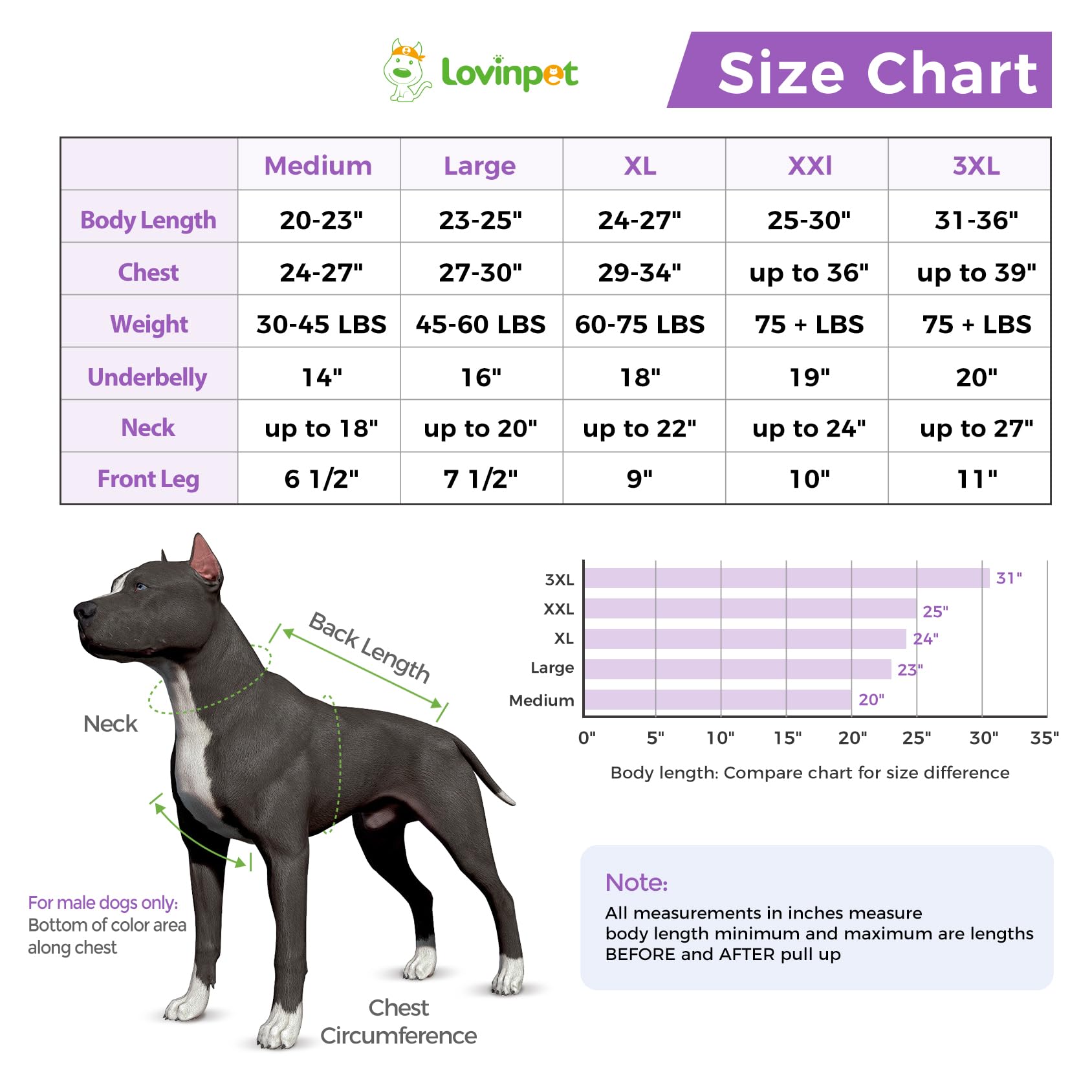 LovinPet Best Seller | Large Dog Recovery Suit - Full Coverage Post-Surgery Onesie