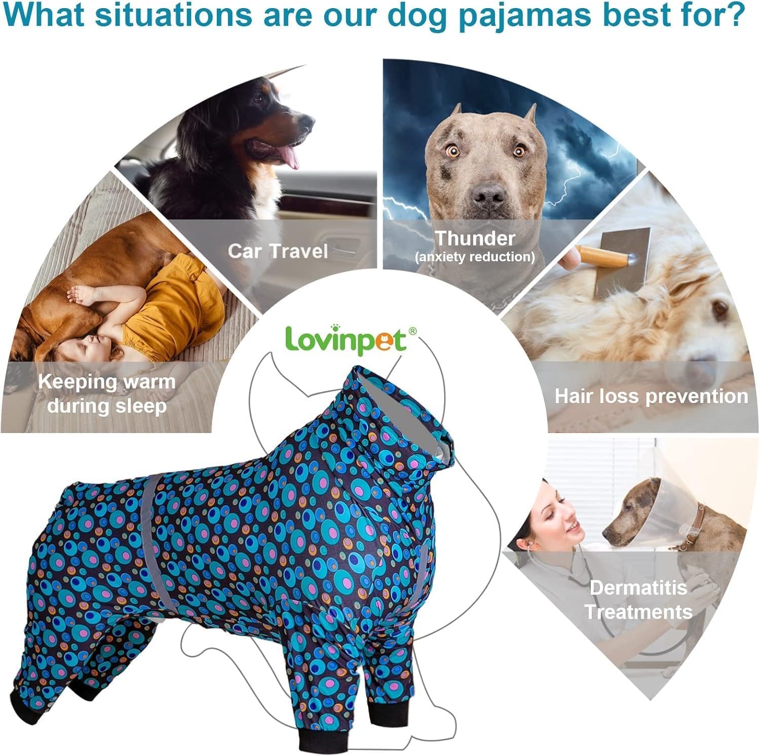 Reflective Green Bubble Print Dog PJs