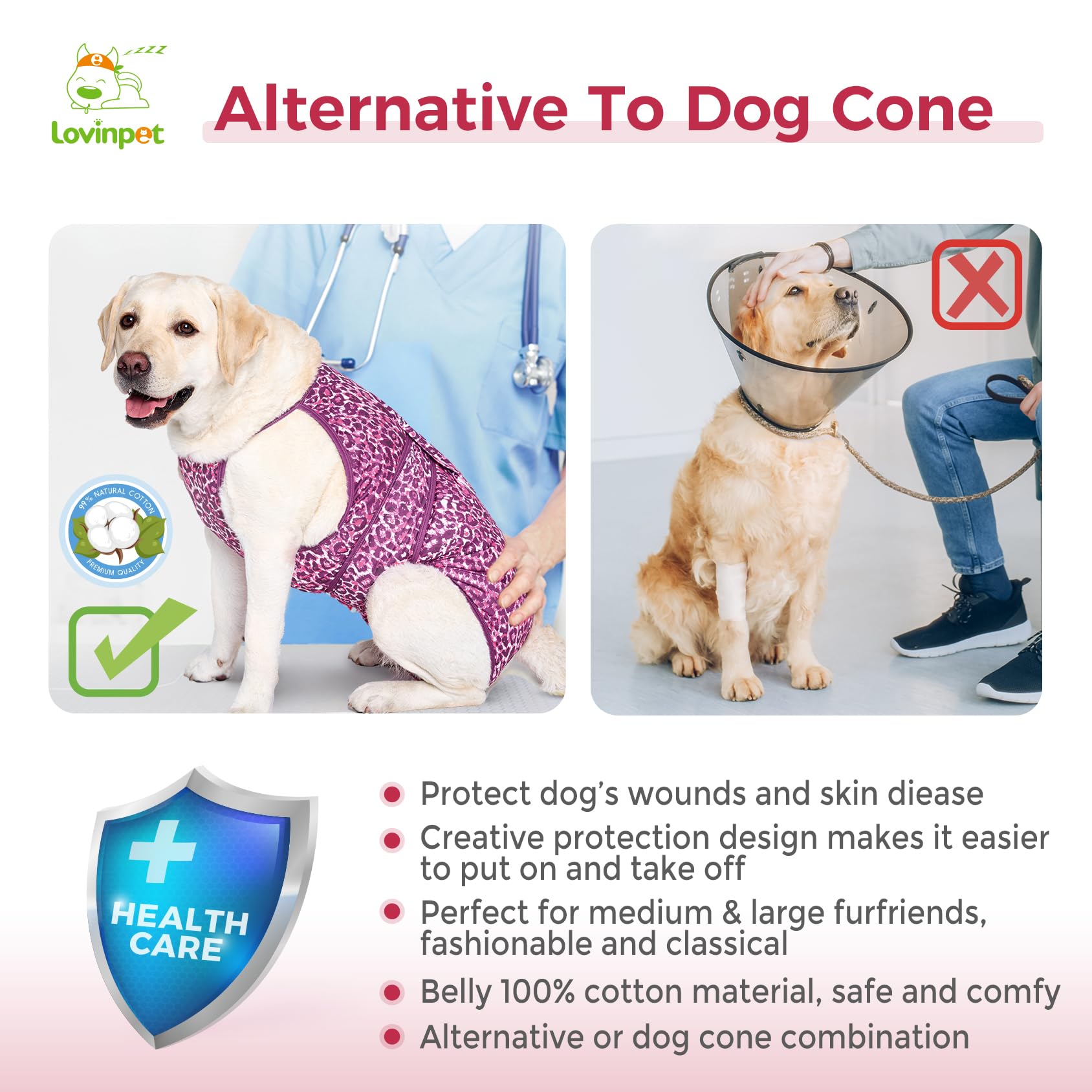 Leopard Pink Dog Recovery Suit Post-Surgery Comfort Onesie