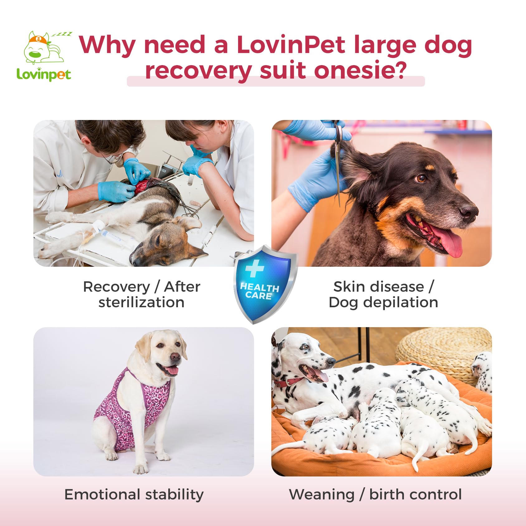 Leopard Pink Dog Recovery Suit Post-Surgery Comfort Onesie