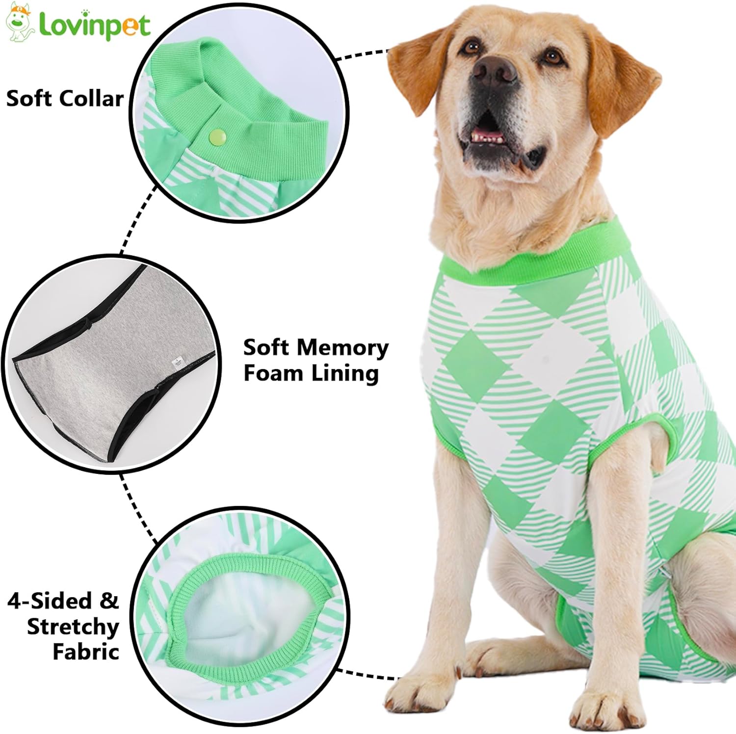 Green Plaid Dog Bodysuit