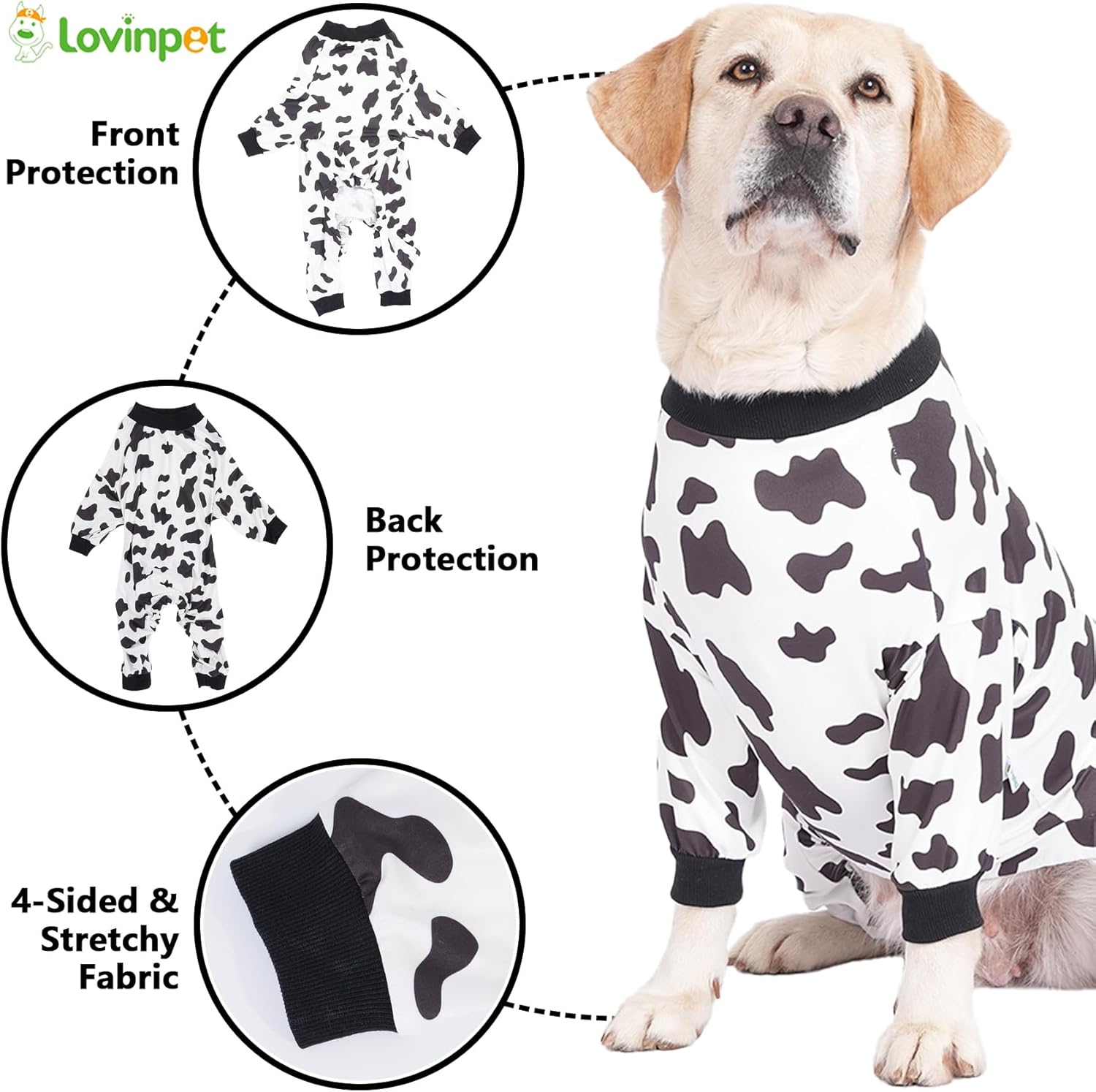 Black & White Animal Print Dog Pajamas
