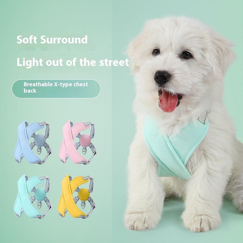 New dog hand holding rope vest-style small dog adjustable anti breaking loose reflective chest strap dog leash dog chain