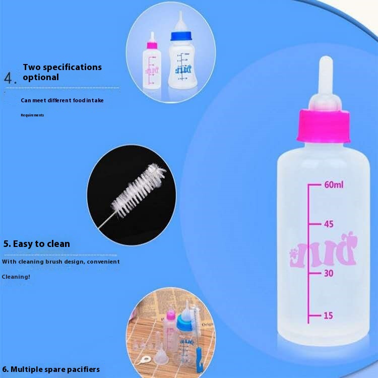 Pet milk bottle 60 ML150ML Teddy newborn puppy cat feeding bottle set dog feeding bottle nursing