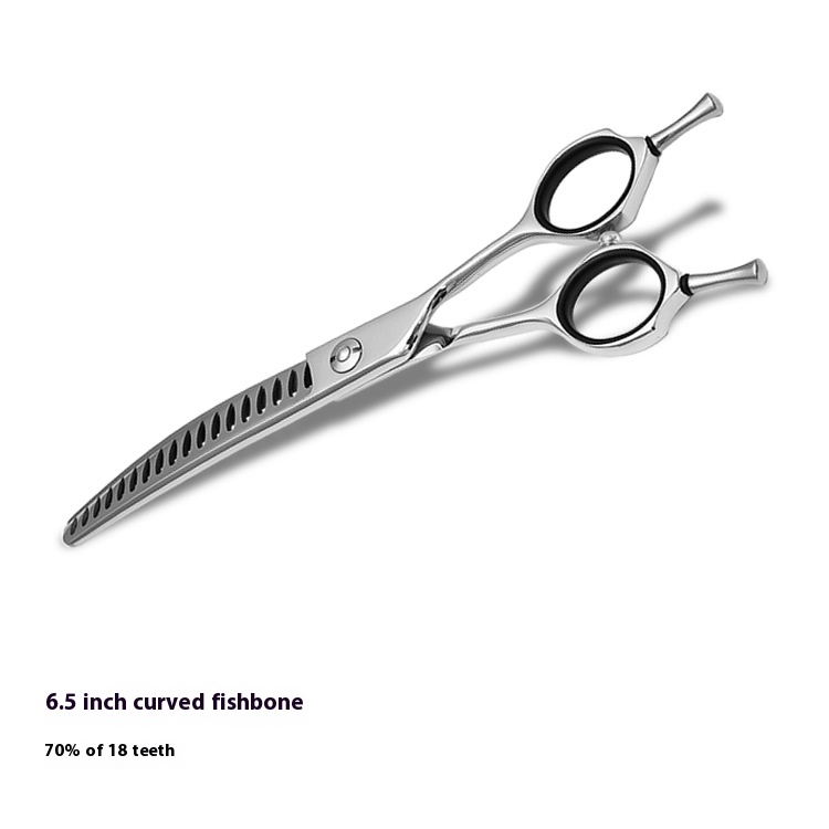 6.5-inch pet bend fish bone scissors dog beauty bend fish bone scissors thinning scissors dog thinning thinning scissors
