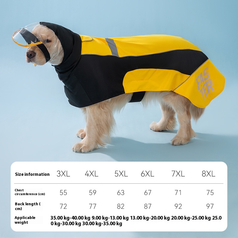 Best Dog Raincoat with Hood - Waterproof and Reflective Slicker for Large Dogs