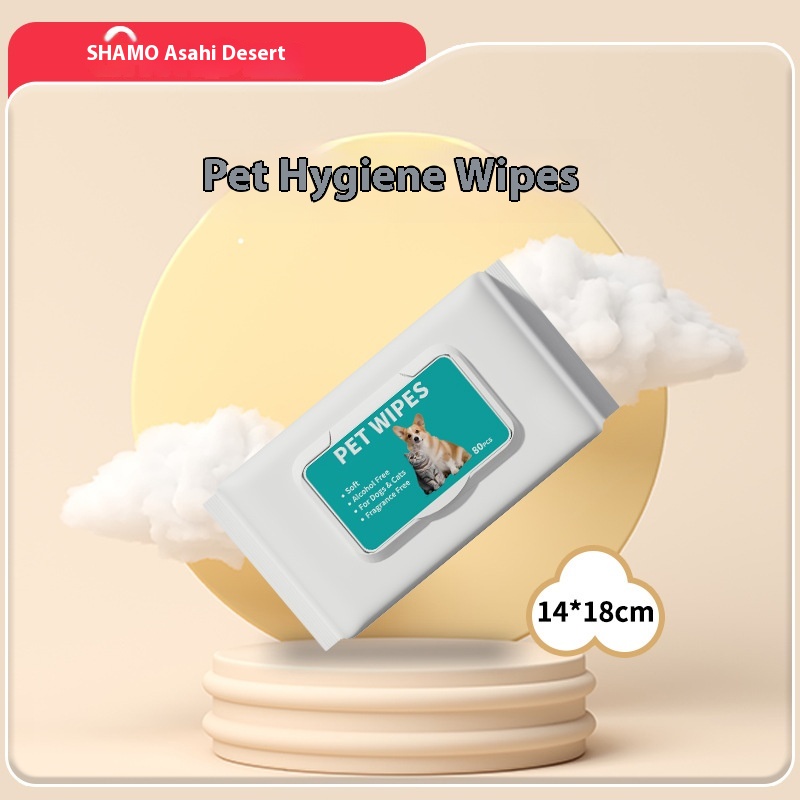 Foreign trade cross-border pet supplies Pet Wipes 80 pumping dog exclusive for cats wipes disposable disposable disposable cleaning