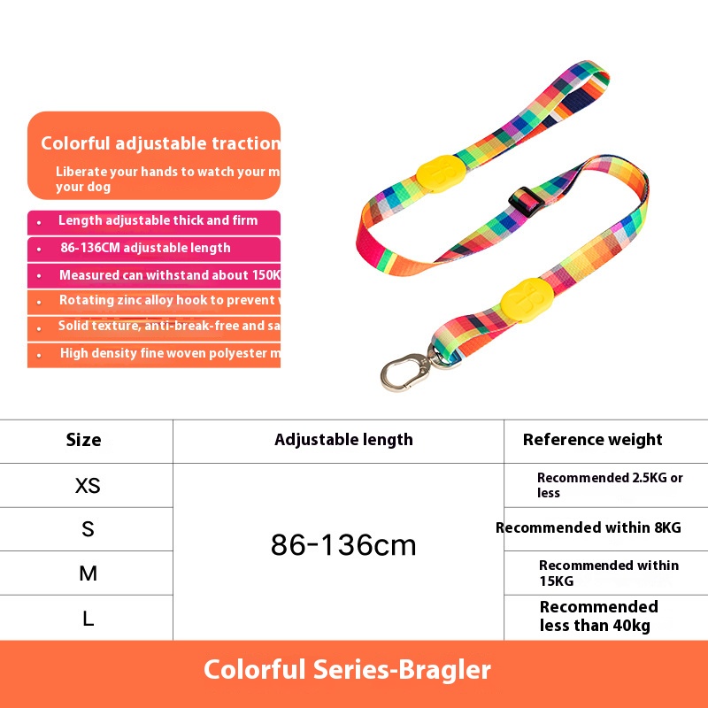 Colorful dog hand holding rope retractable adjustable dog chain anti-lost collar pet dog leash