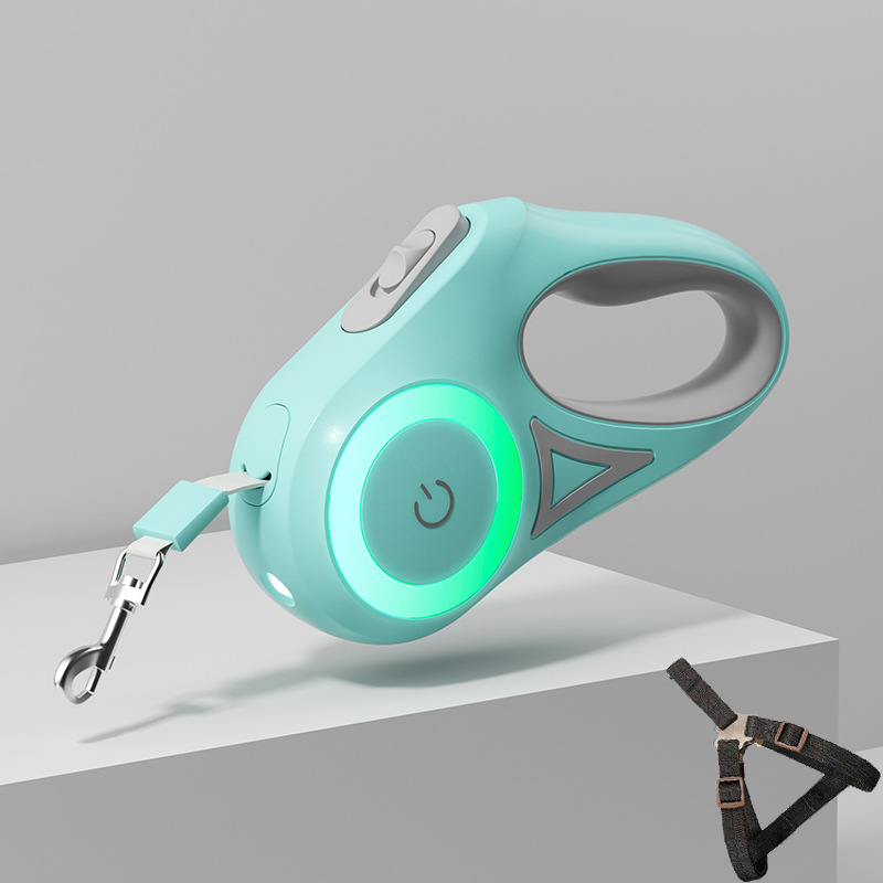 Dog hand holding rope small and medium-sized dogs with light automatic retractable dog leash dog leash Teddy Corgi outing pet supplies