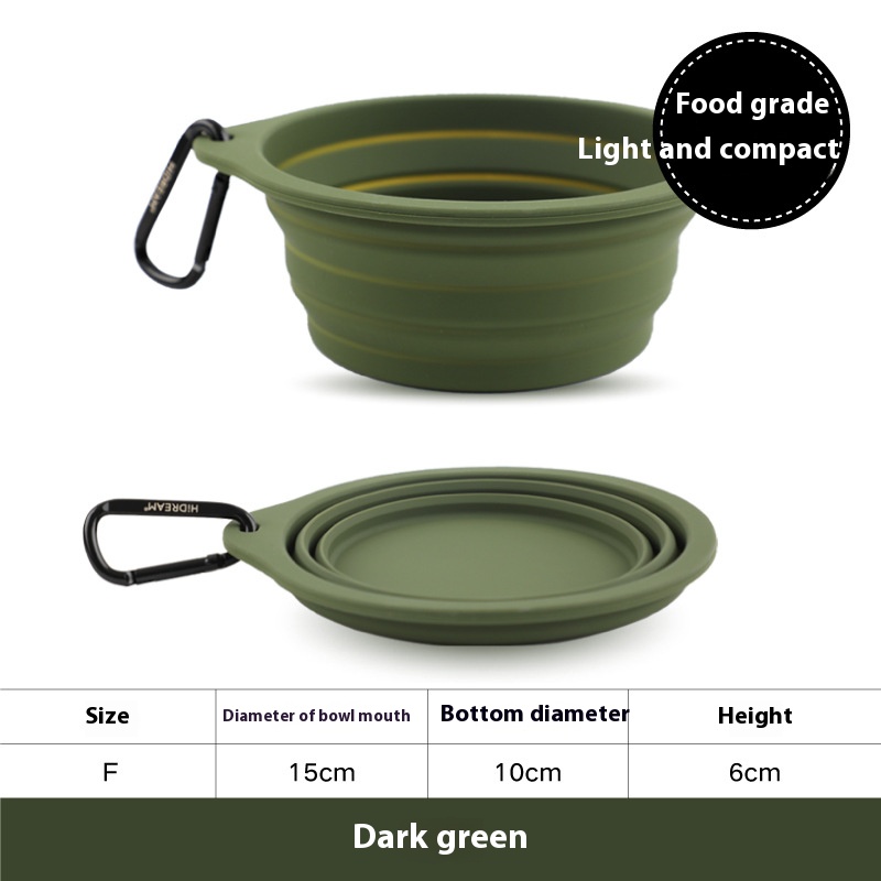 Dog bowl silicone foldable bowl large dog outdoor out pet cups portable foldable dog basin cat bowl