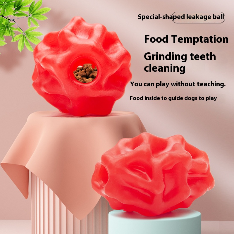 Pet Toy TPU food dropping ball puzzle food filling ball bite-resistant irregular elastic leakage food feeder funny dog bite ball