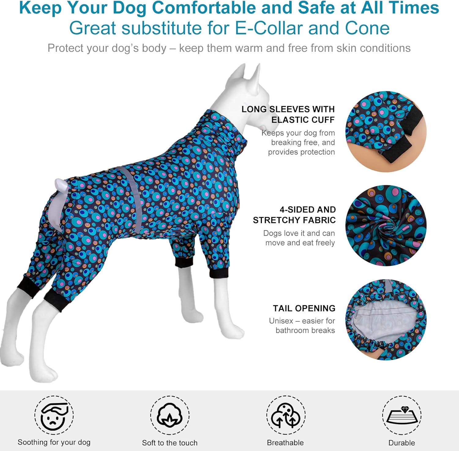 Reflective Green Bubble Print Dog PJs