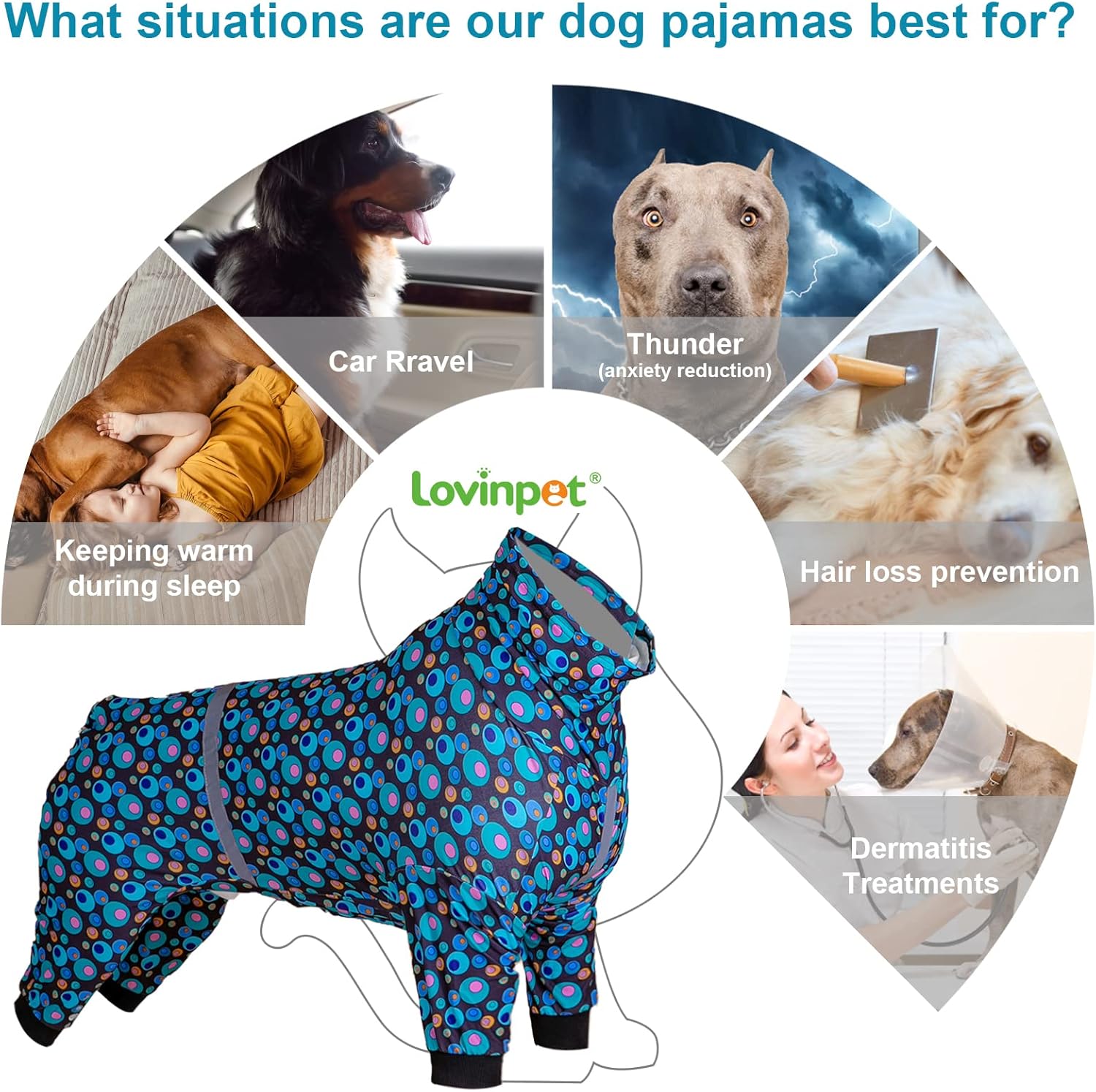Reflective Green Bubble Print Dog PJs