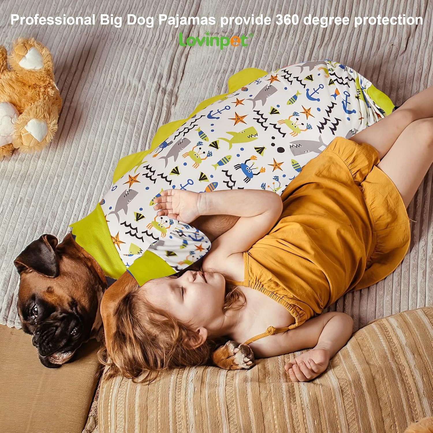 White Sea Life Print Dog PJs