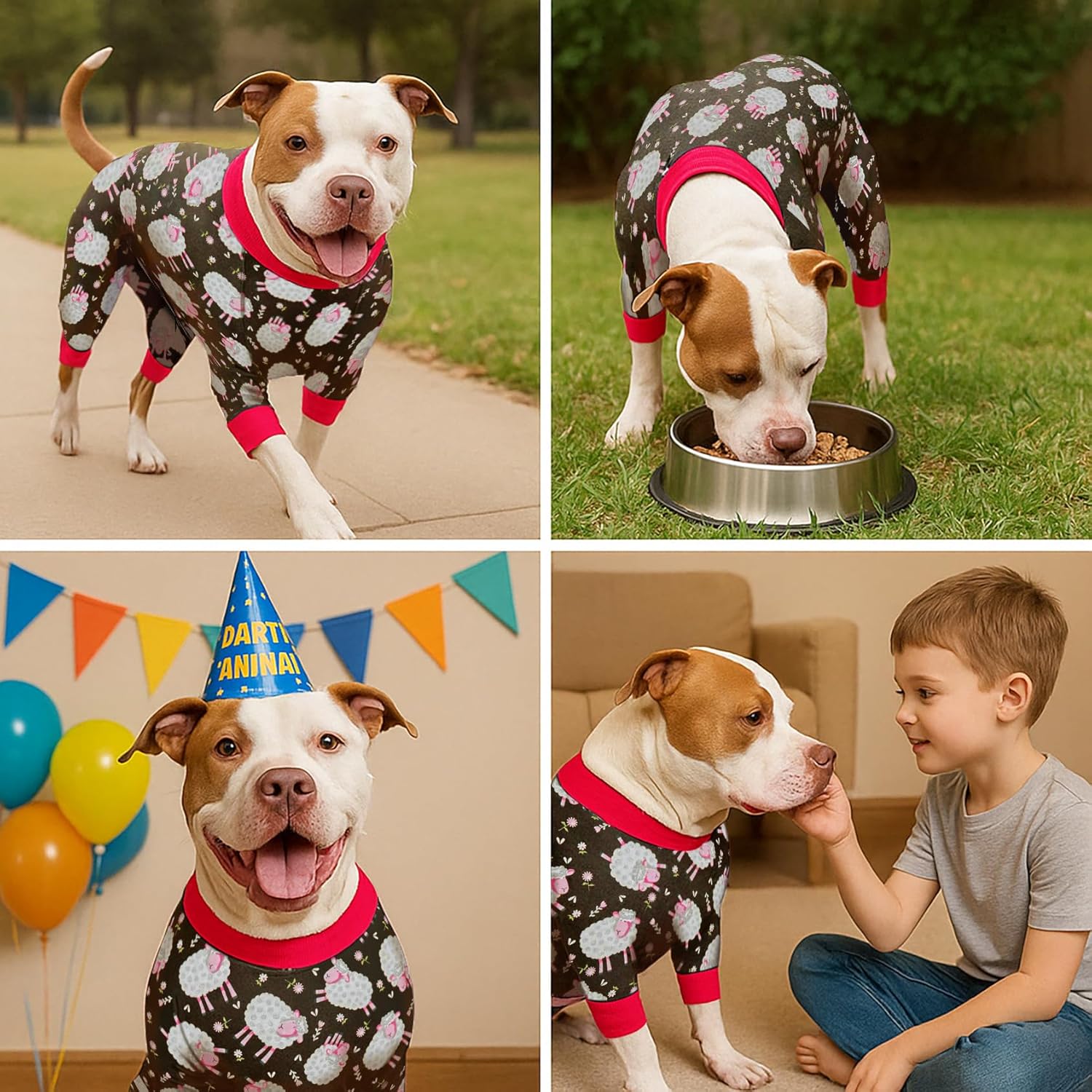 Black Sheep Print Dog PJs