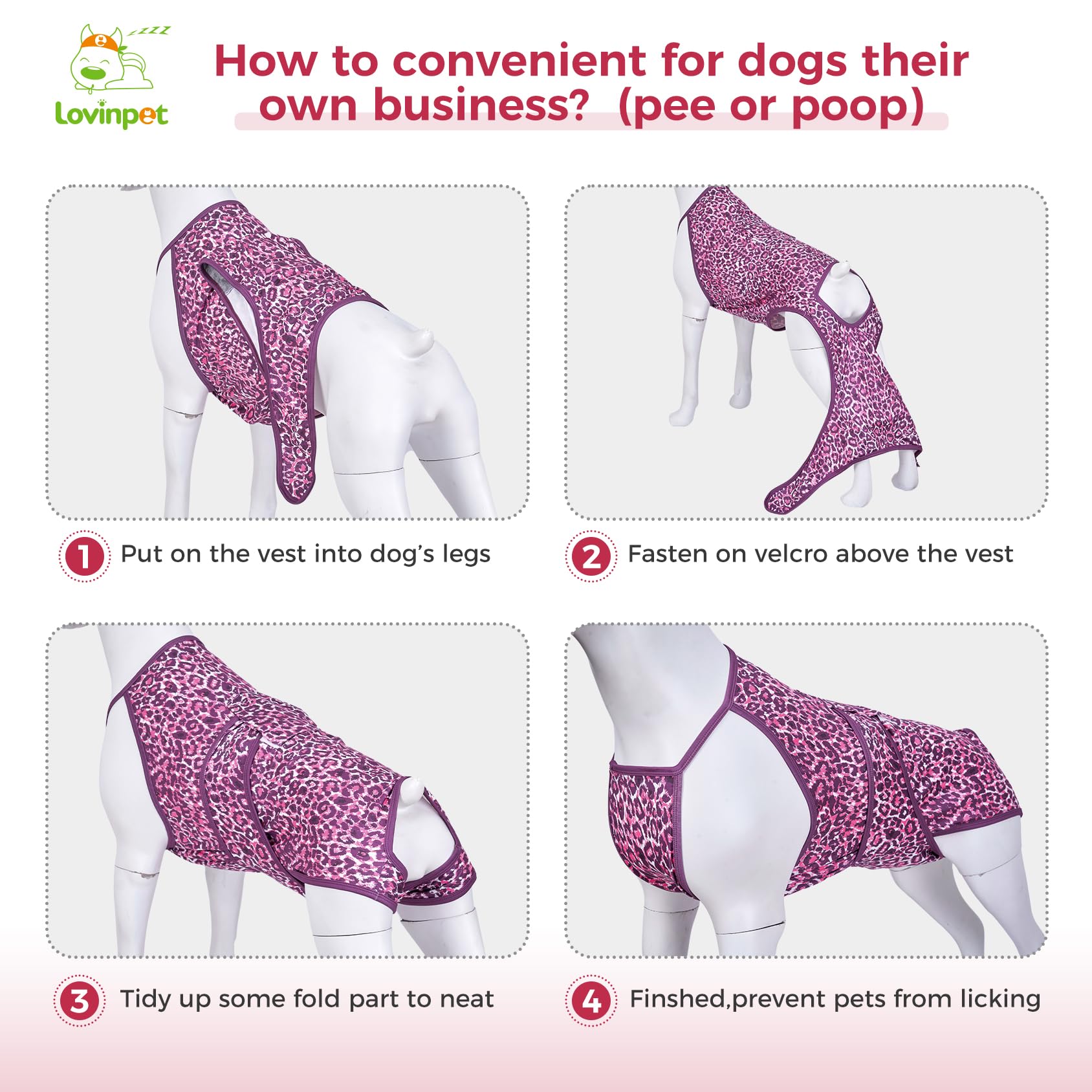 Leopard Pink Dog Recovery Suit Post-Surgery Comfort Onesie