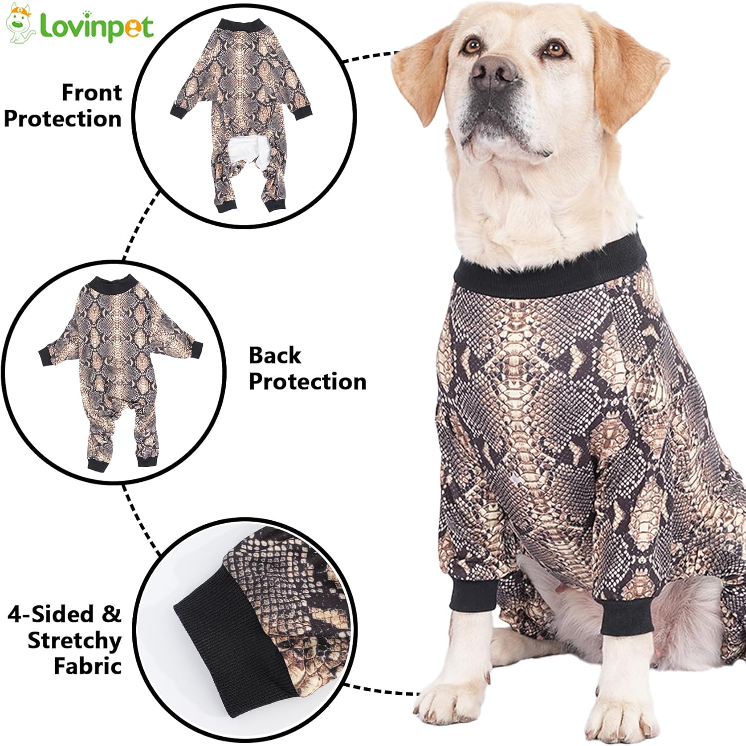 Black & White Animal Print Dog Pajamas